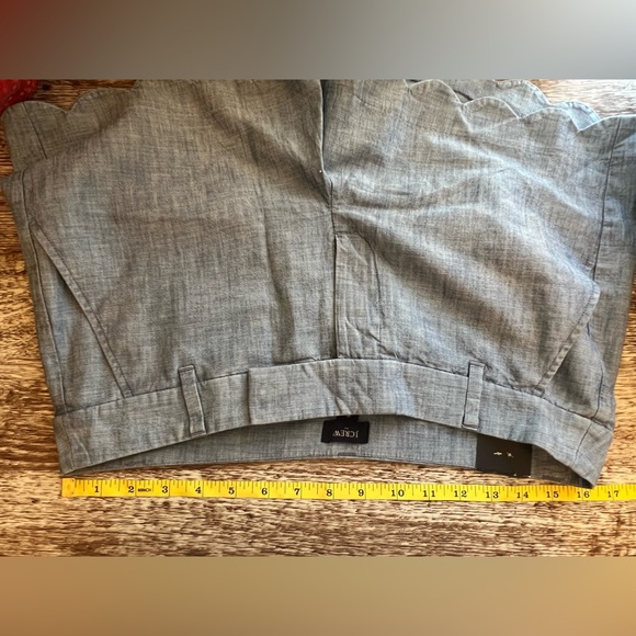💸2/$25 NWT J. Crew Factory High Waist Blue 100% Cotton Scalloped Shorts size 8 - Picture 5 of 7